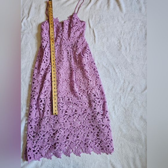 ASTR The Label Lilac Lace Crochet Midi Dress A-Line Sleeveless V-Neck Size Large - Picture 9 of 13